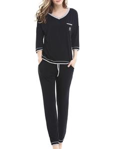 Nora TwipsWomen's Sleepwear Short Sleeves Pajama Set with Pants Loungewear (XS-XL)